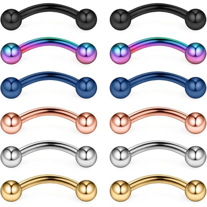 Body Jewelry Surgical Steel - 12 buah, cincin bedah baja 16G