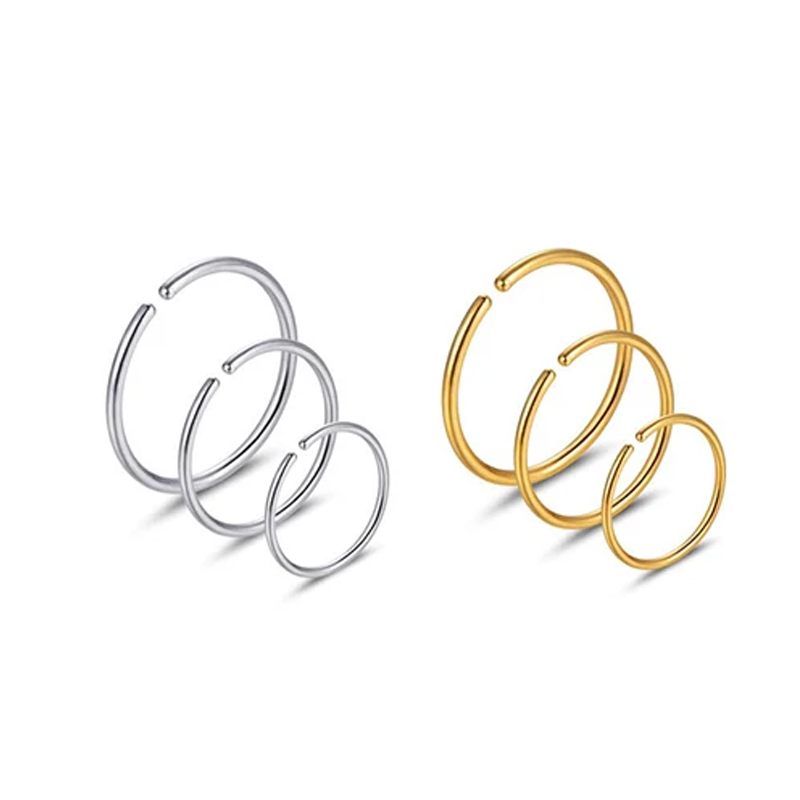 Body Jewelry Surgical Steel - 6pcs/lot Anting Hidung Hipoalergenik Bahan Baja