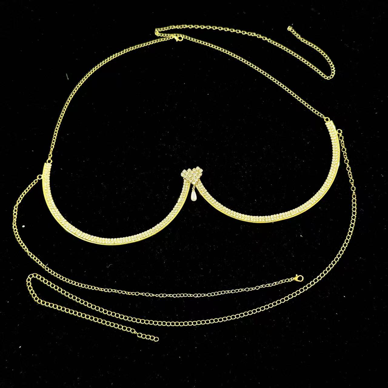 Liontin Mutiara Penyangga Dada - Body Jewelry Necklace ulasan dan harga