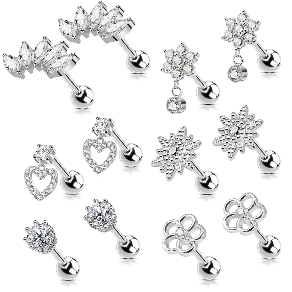 2 buah anting-anting tulang ra - Body Jewelry Surgical Steel ulasan dan harga