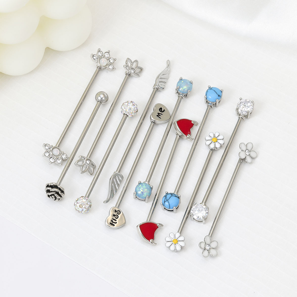 16G panah hati industri barbel - Body Jewelry Surgical Steel ulasan dan harga