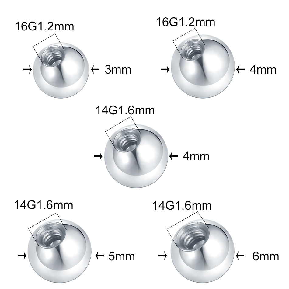 10 Buah Bola Sekrup Baja Tahan - Body Jewelry Replacement Ball ulasan dan harga